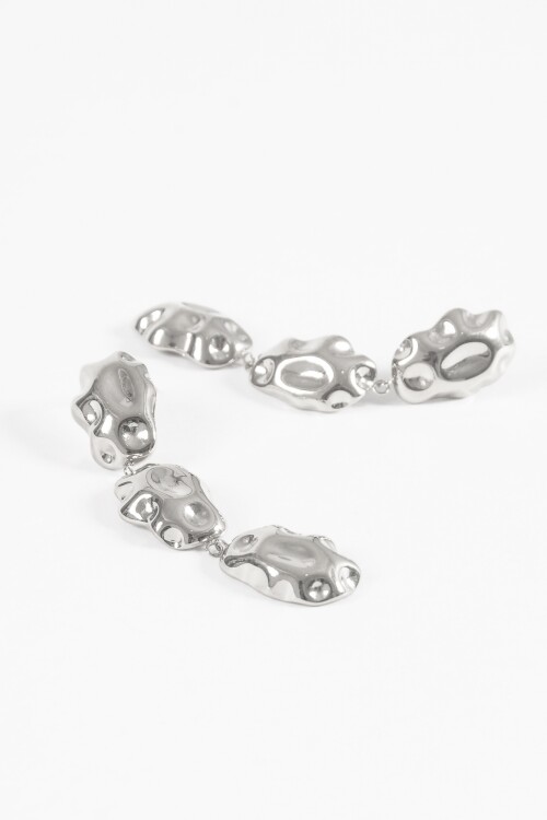 Caravanas acero colgante plateado