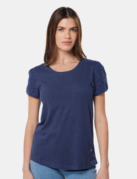REMERA BRODERIE LISA Azul