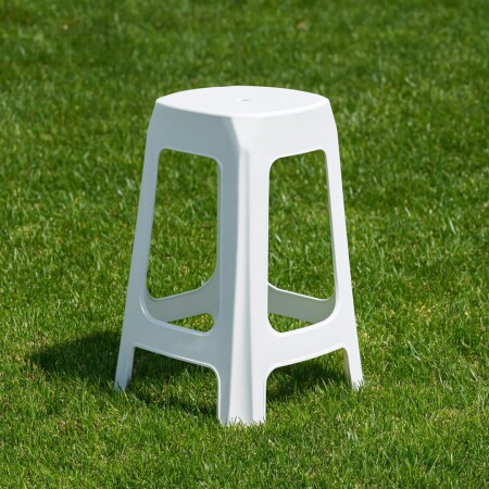 BANQUETA PLASTICA ALTA BLANCA 38X38X69CM Blanco