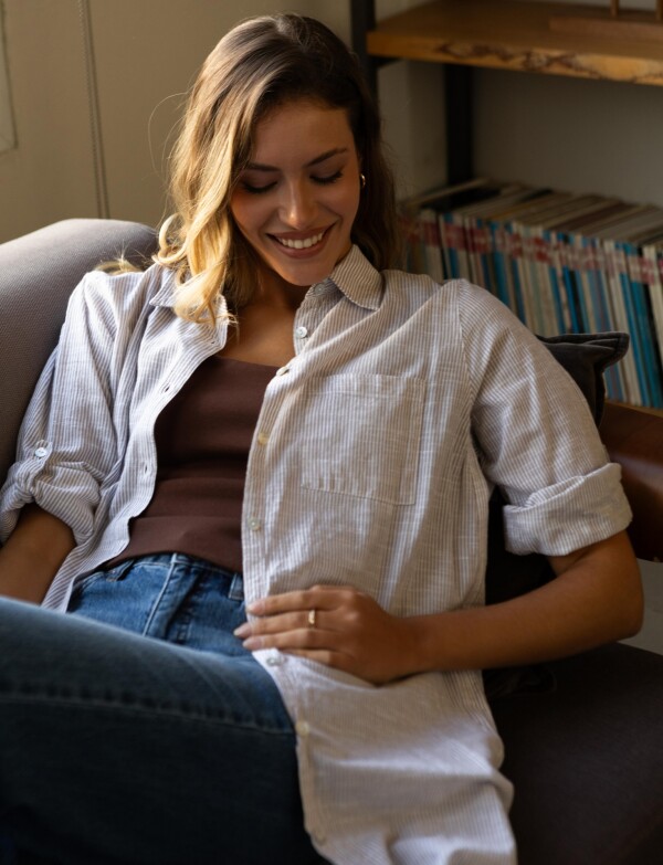 Camisola Algodon Bolsillo BEIGE/MULTI