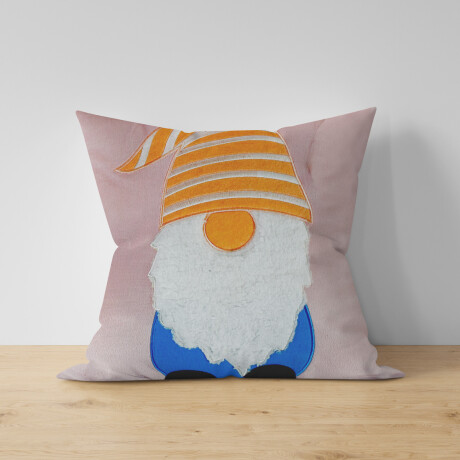 Almohadon navideño con aplique de duende Almohadon navideño con aplique de duende