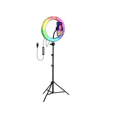 ANILLO DE LUZ LED SELFIE 26CM RGB C/TRIP ANILLO DE LUZ LED SELFIE 26CM RGB C/TRIP
