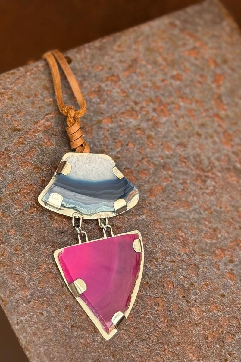 Cracked Necklace Fucsia / Azul