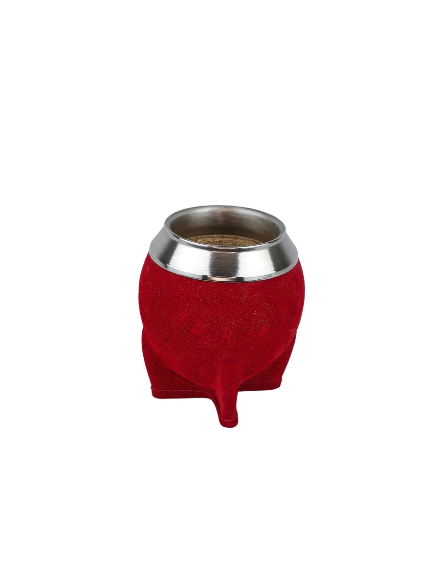 Mate de calabaza forrado en cuero modelo torpedo - Rojo 
