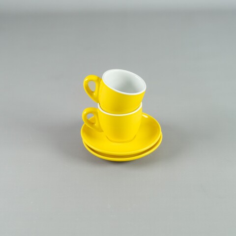 Taza de Cafe de 90 ml c/ Plato 11,5 cm Amarillo Choosing Taza de Cafe de 90 ml c/ Plato 11,5 cm Amarillo Choosing