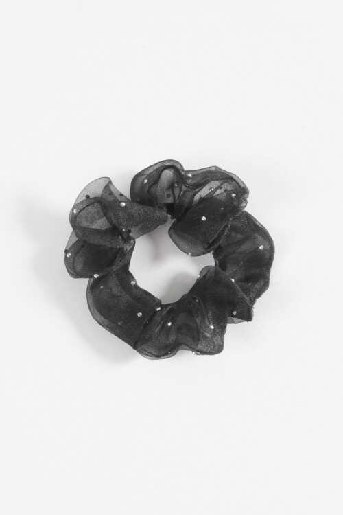 Gomita scrunchie brillos negro