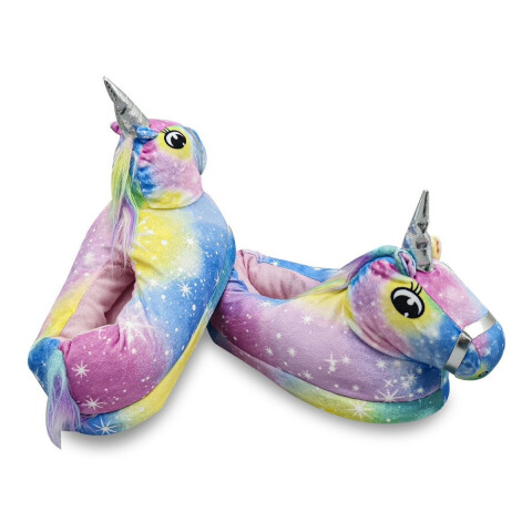 Pantuflas Unicornio Calentitos Talles Adulto Y Niños Variante Amarillo Unicornio