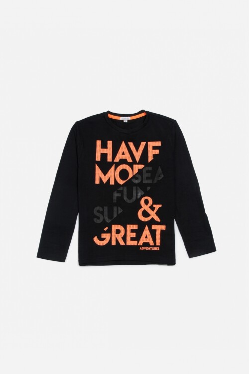 Remera con estampa local - Niño NEGRO