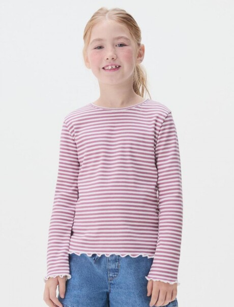 BLUSA INFANTIL MANGA LARGA ESTAMPADA ROSA