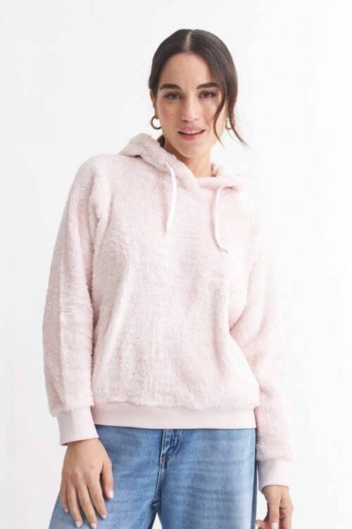 Hoodie sherpa Rosa Palido