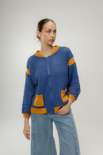 BOMBER OTTER Azul Y Rosa