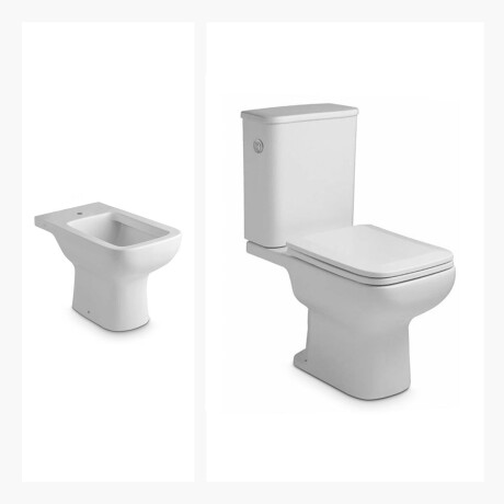 Juego Inodoro, Tapa, Mochila Y Bidet Ferrum Linea Trento Descarga A 25Cms. 000