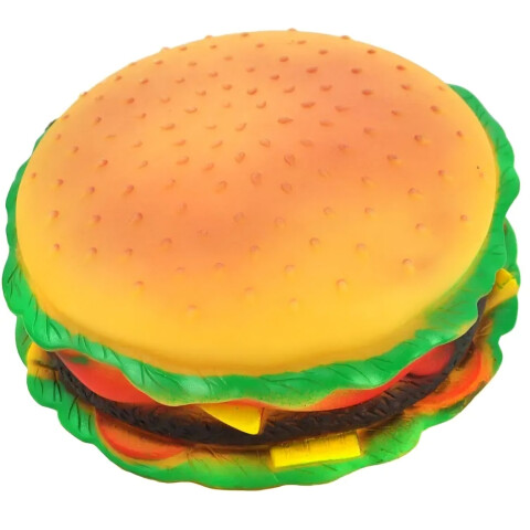 Juguete Para Perro Mascotas Hamburguesa Gigante Con Chifle Color Variante Naranja
