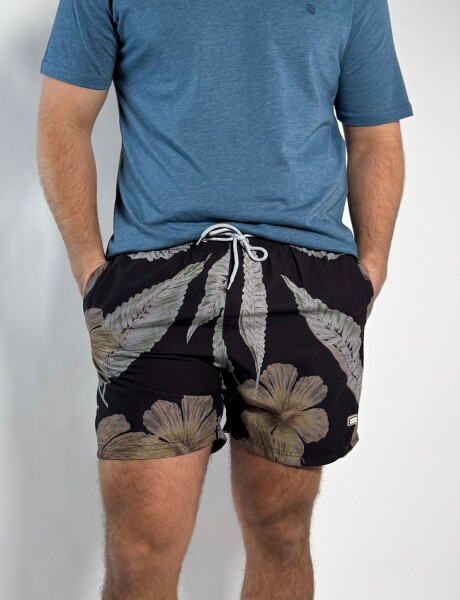 Short de baño estampado Dalmau Negro
