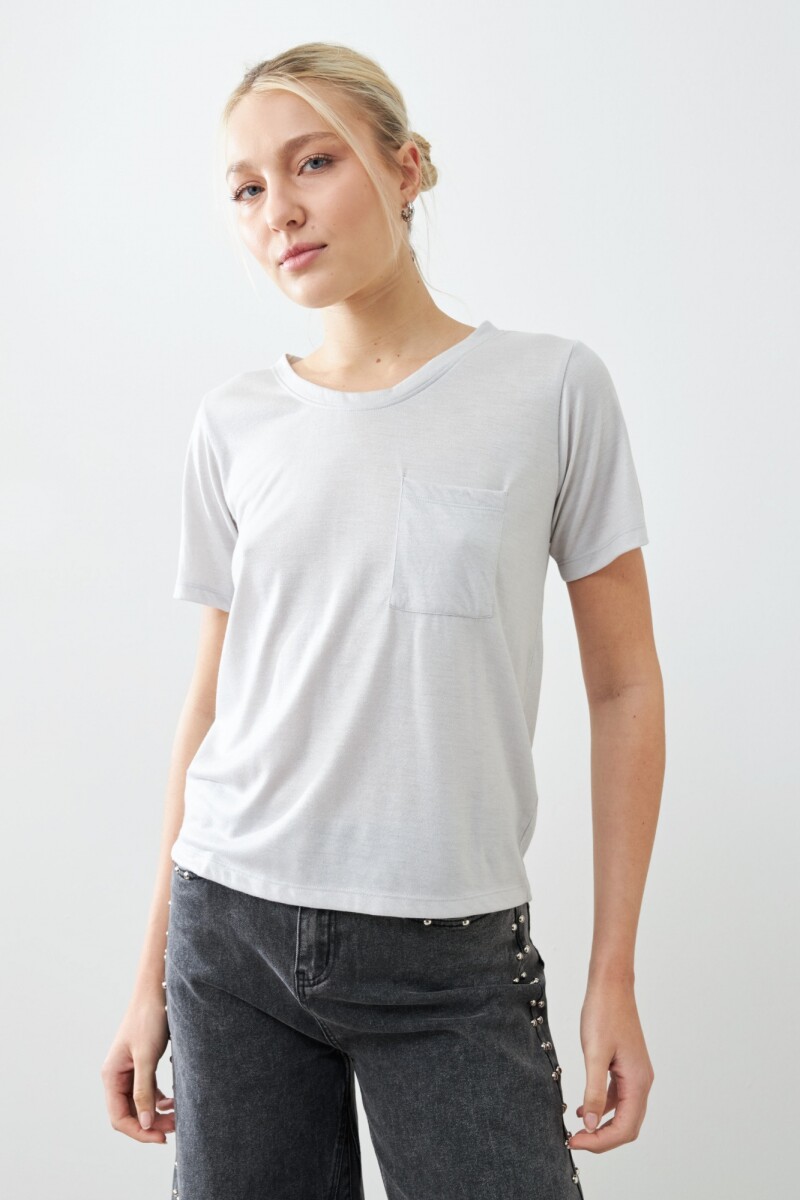 Remera con lurex gris melange